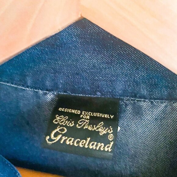 Vintage 1999 Graceland Denim Jacket bedazzled Fan Souvenir S/M - Picture 3 of 7